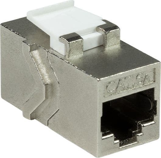 Accoppiatore Cat.6A Keystone 2xRJ45 STP Larghezza solo 14,6 mm Silver in Socket Scontolo.net - Potenza, commercioVirtuoso.it