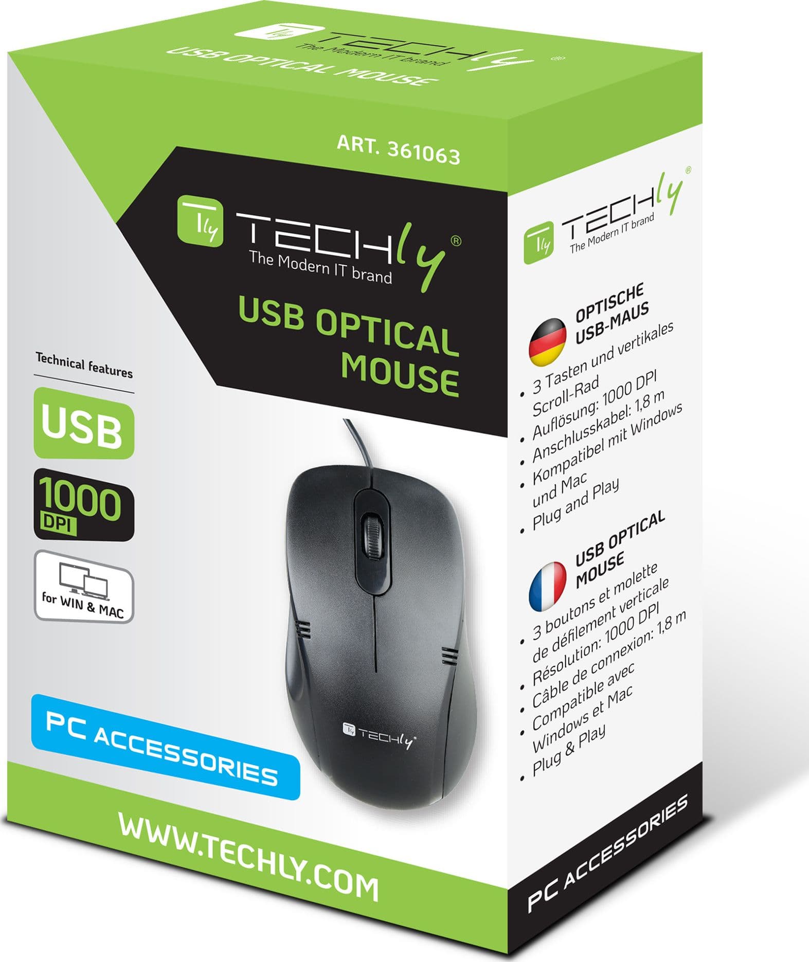 Mouse Ottico Standard USB 1000dpi Nero in  Scontolo.net - Potenza, commercioVirtuoso.it