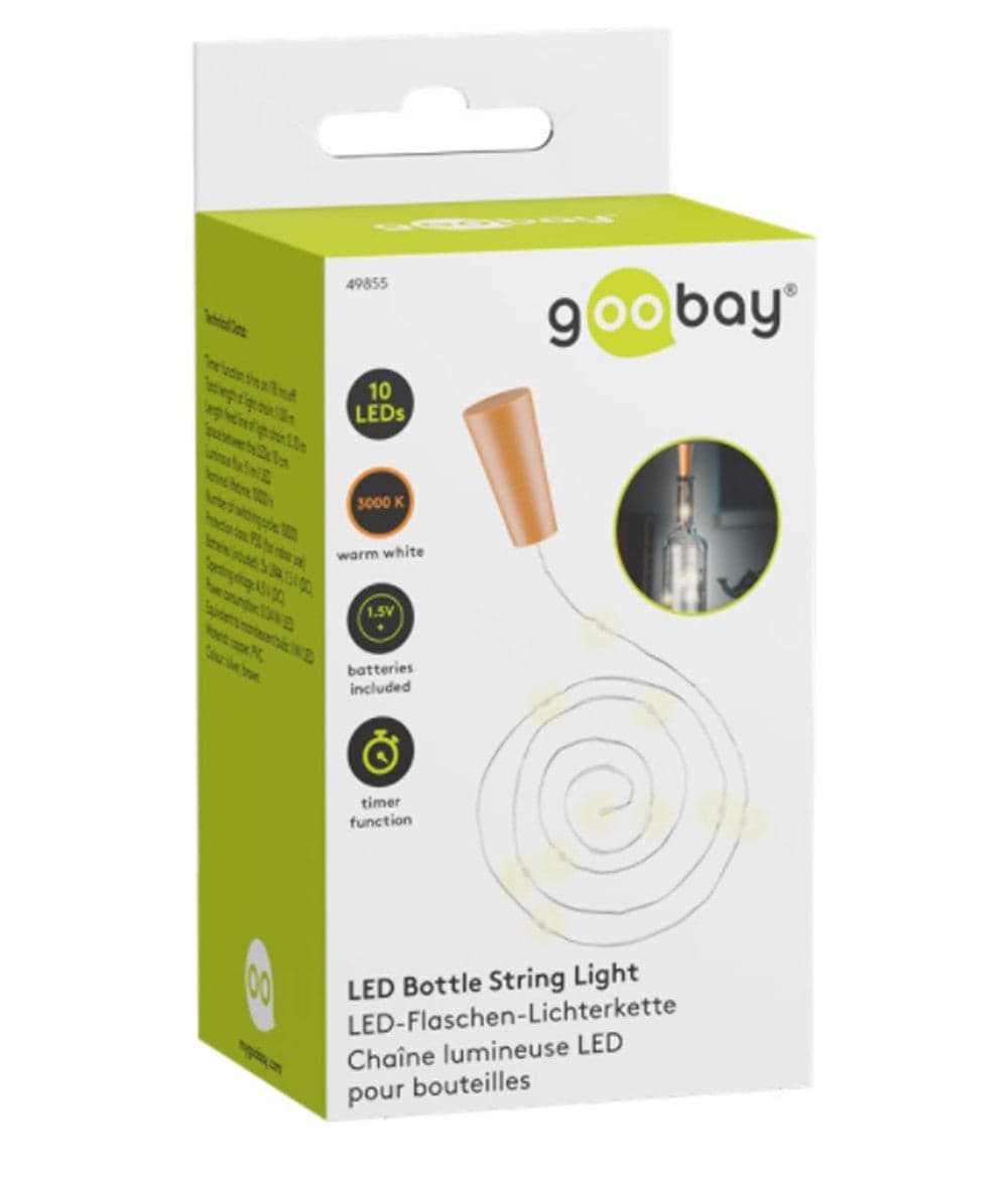 Strip 10 LED con Timer Bianco Caldo per Bottiglia in Nastri LED Scontolo.net - Potenza, commercioVirtuoso.it
