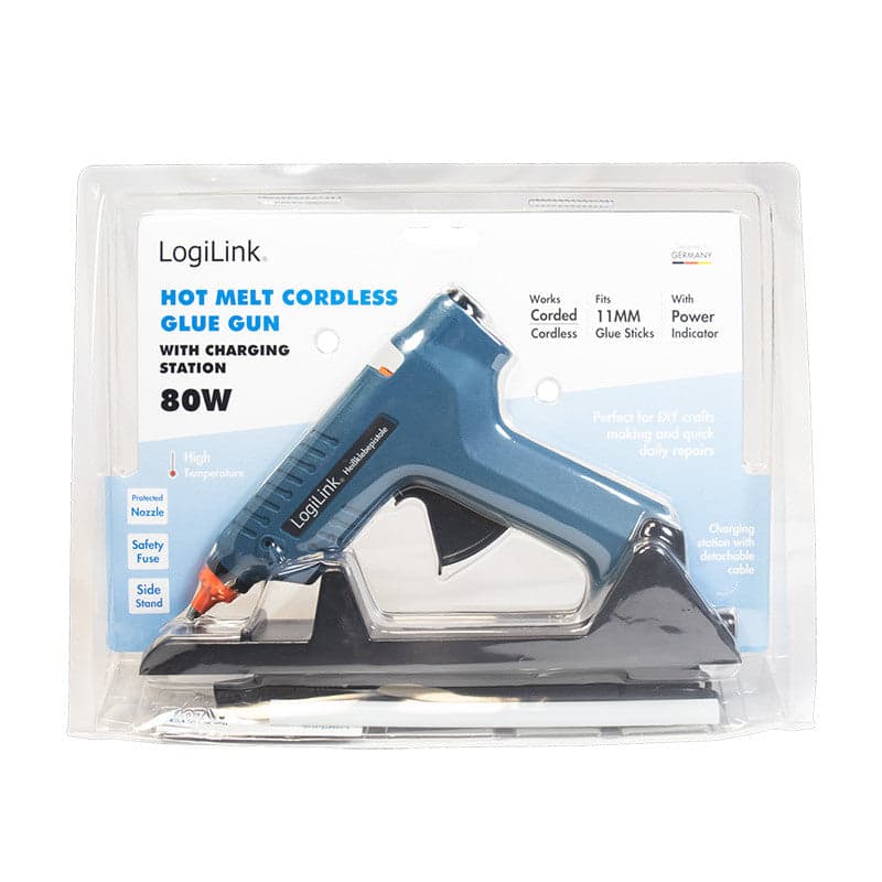 Pistola per Colla a Caldo Wireless, 80W, con supporto, blu in Pistole per colla Scontolo.net - Potenza, commercioVirtuoso.it