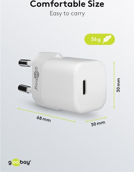 Alimentatore Caricatore Rapido USB-C&trade PD GaN Nano 20W 3A Bianco in Caricabatterie da muro Scontolo.net - Potenza, commercioVirtuoso.it
