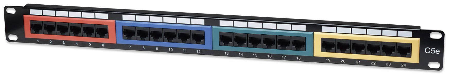 Pannello Patch UTP 24 porte Cat.5E Codifica Colorata in Cavi Ethernet Scontolo.net - Potenza, commercioVirtuoso.it
