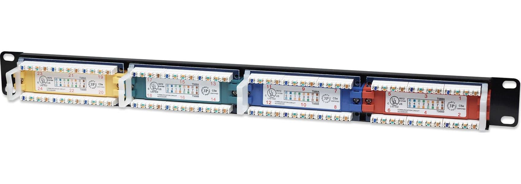 Pannello Patch UTP 24 porte Cat.5E Codifica Colorata in Cavi Ethernet Scontolo.net - Potenza, commercioVirtuoso.it