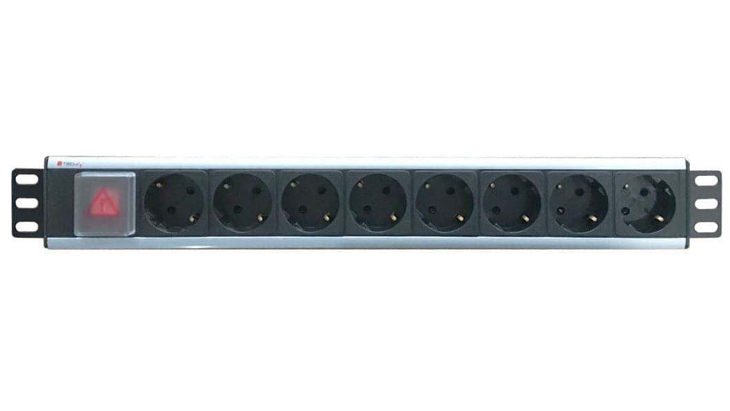 Multipresa 8 Posti da Rack 19'' con Interruttore Spina Schuko Angolata 1.5U in Multiprese Scontolo.net - Potenza, commercioVirtuoso.it
