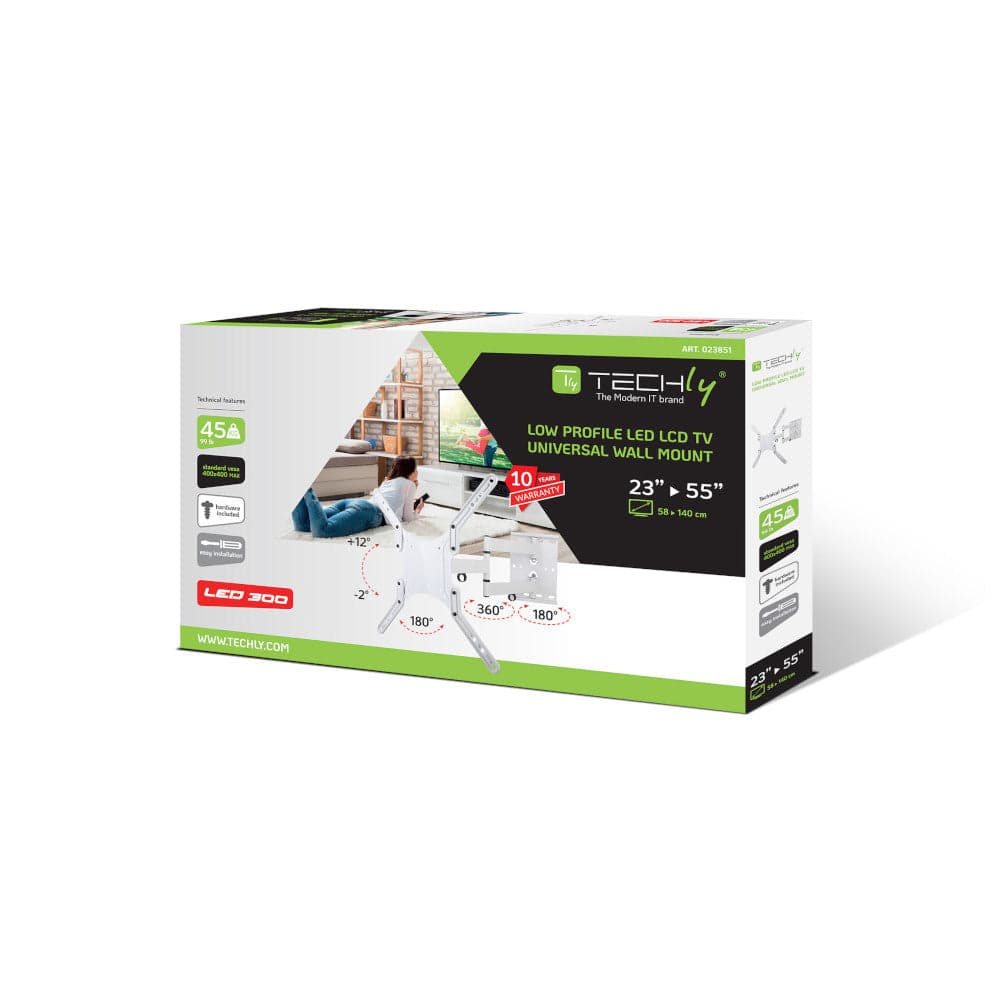 Supporto a Muro Ultra Slim per TV LED LCD 23-55'' Bianco in Supporti da parete e da soffitto Scontolo.net - Potenza, commercioVirtuoso.it