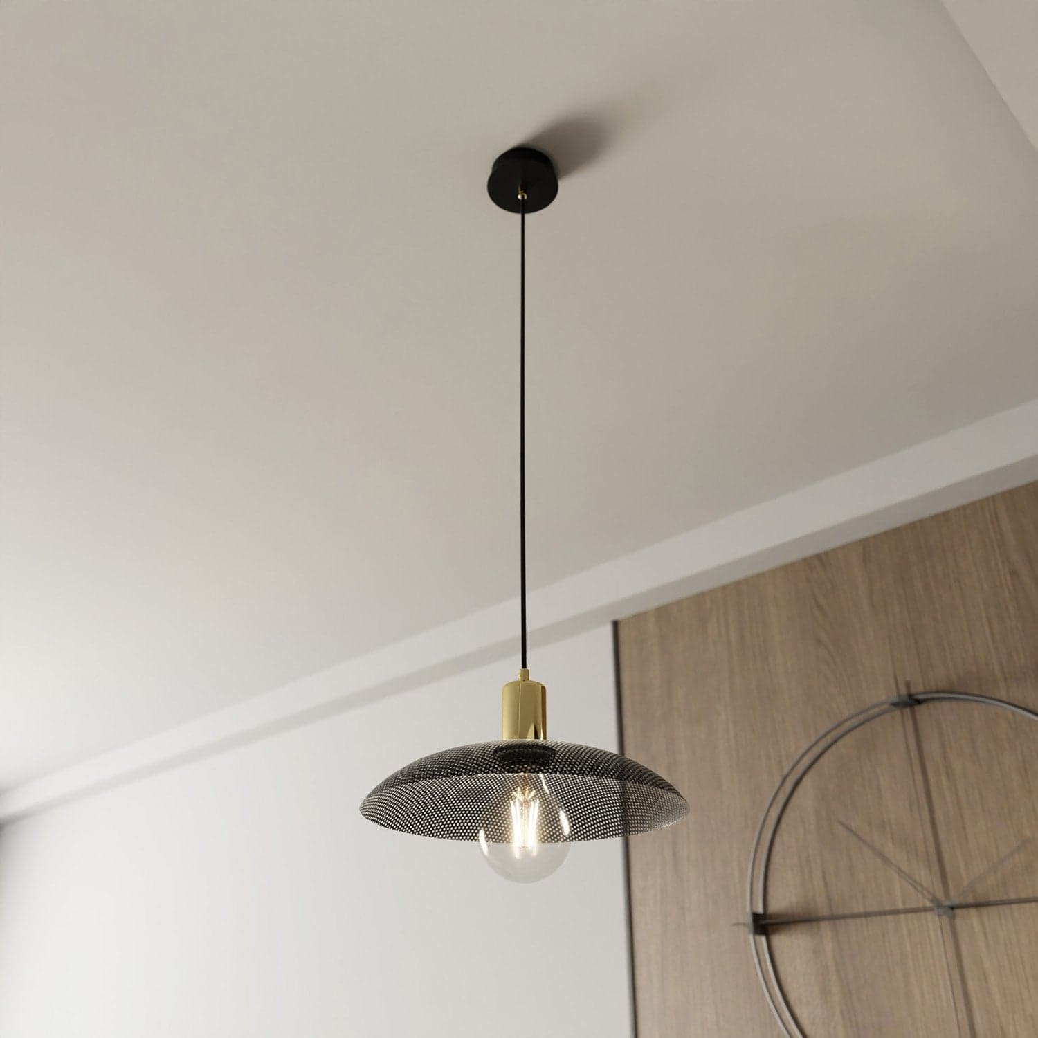 Sospensione Contemporanea Spirit 1 Luce In Acciaio Oro E Nero in Lampade a sospensione LuceArt - Montecorvino Pugliano, commercioVirtuoso.it