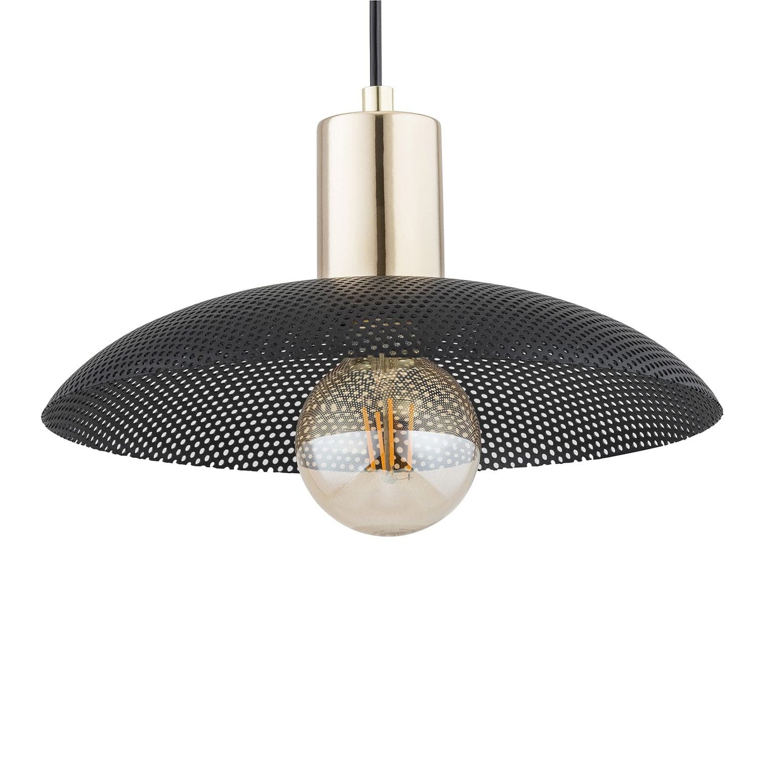 Sospensione Contemporanea Spirit 1 Luce In Acciaio Oro E Nero in Lampade a sospensione LuceArt - Montecorvino Pugliano, commercioVirtuoso.it