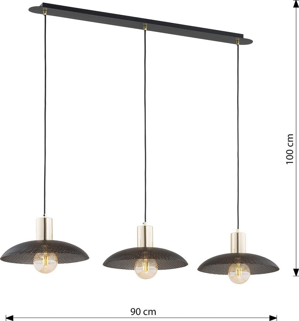 Sospensione Contemporanea Spirit 3 Luci In Acciaio Oro E Nero in Lampade a sospensione LuceArt - Montecorvino Pugliano, commercioVirtuoso.it