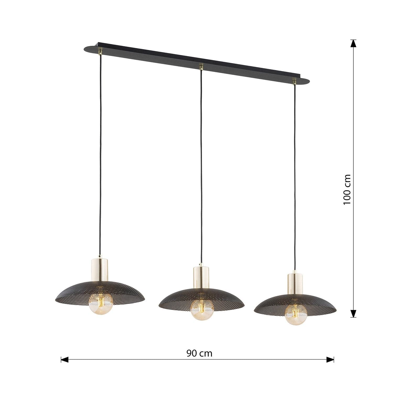 Sospensione Contemporanea Spirit 3 Luci In Acciaio Oro E Nero in Lampade a sospensione LuceArt - Montecorvino Pugliano, commercioVirtuoso.it