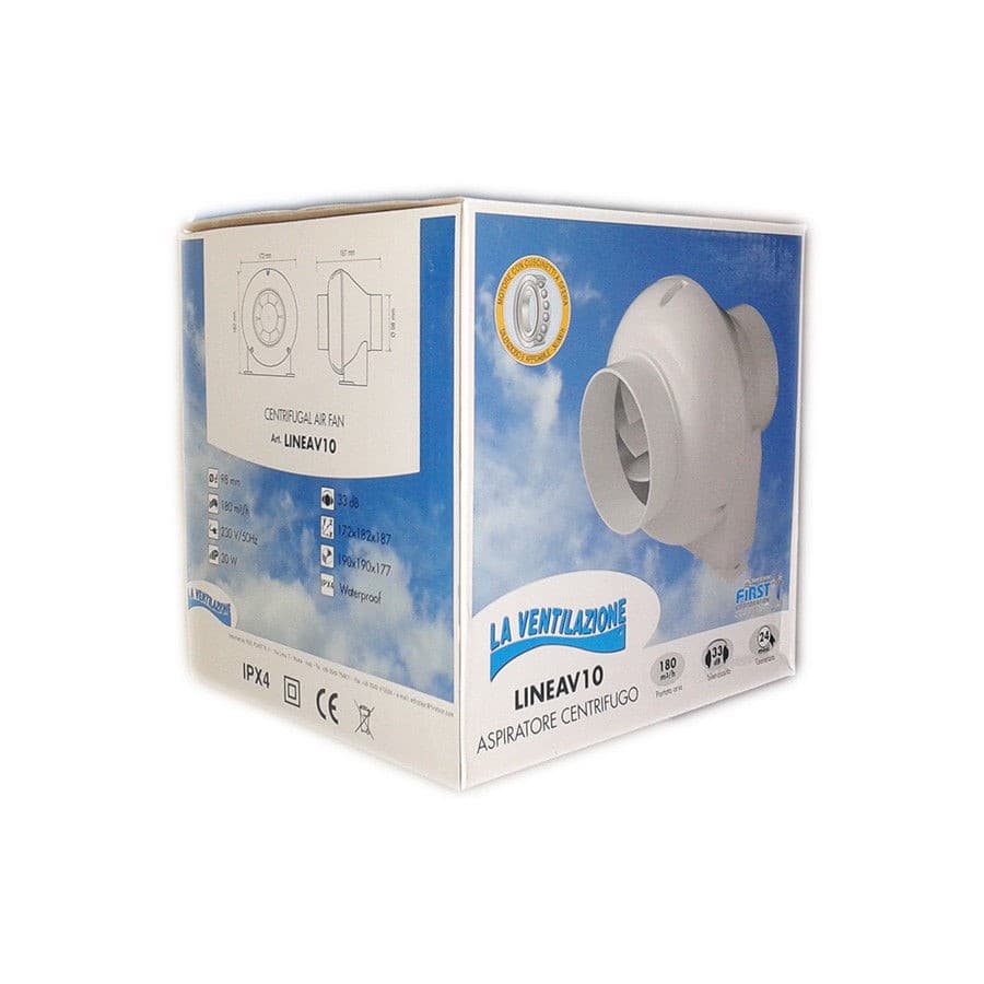 First aspiratore elettrico centrifugo per condotti da 100mm 20W 180mc/h in Ventilatori bagno Aloiserw.com - Altomonte, commercioVirtuoso.it