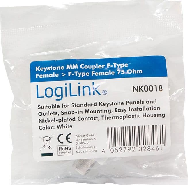 Adattatore Keystone BNC 75 Ohm F/F Bianco in Cavi HDMI Scontolo.net - Potenza, commercioVirtuoso.it