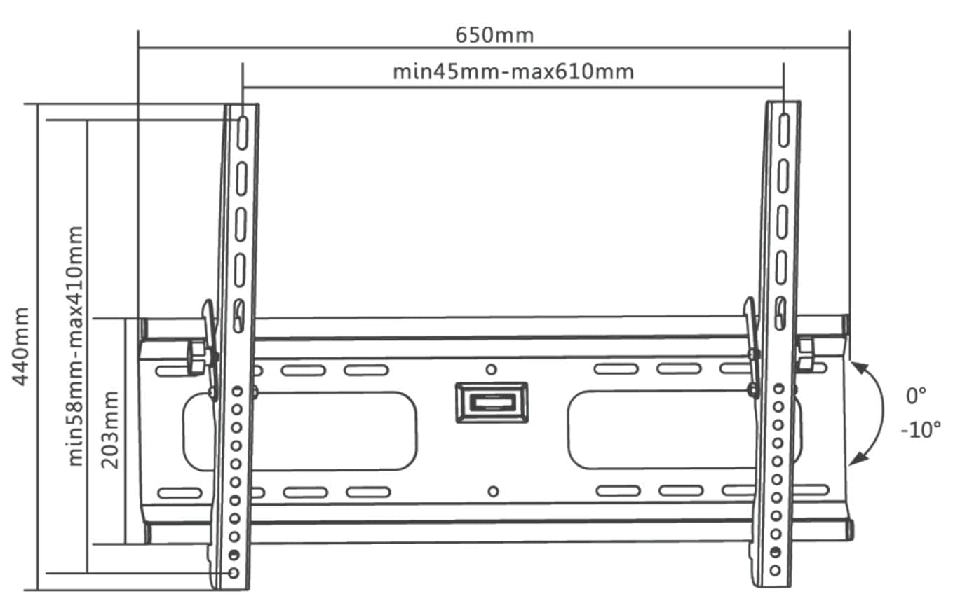 Supporto a Muro Universale Inclinabile per TV 37-70'' in Supporti da parete e da soffitto Scontolo.net - Potenza, commercioVirtuoso.it
