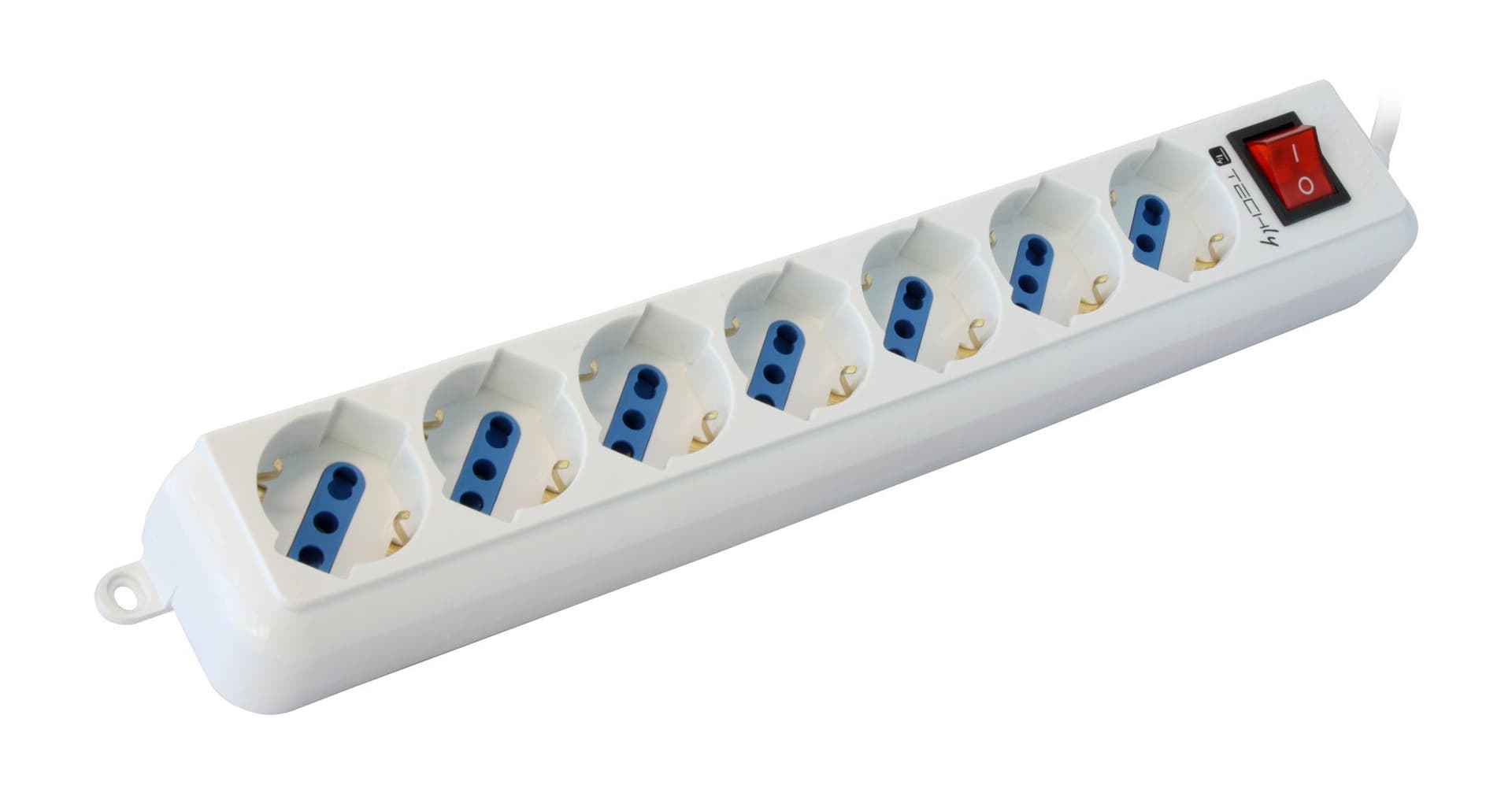 Multipresa 7 Posti Italiana Bipasso / Schuko Cavo 3 metri in Multiprese Scontolo.net - Potenza, commercioVirtuoso.it