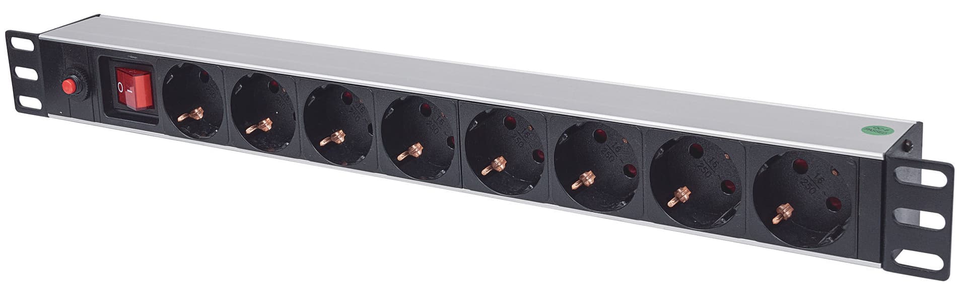 Multipresa per Rack 19'' 8 posti Spina Schuko Angolata 1U in Multiprese Scontolo.net - Potenza, commercioVirtuoso.it