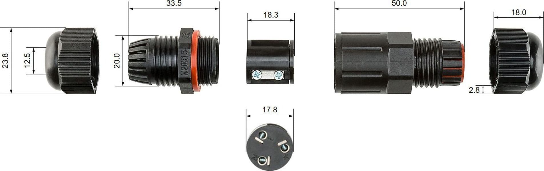 Connettore Elettrico Impermeabile per Cavo IP68 da Esterno Lunghezza 7.5 cm in Scatole di derivazione Scontolo.net - Potenza, commercioVirtuoso.it