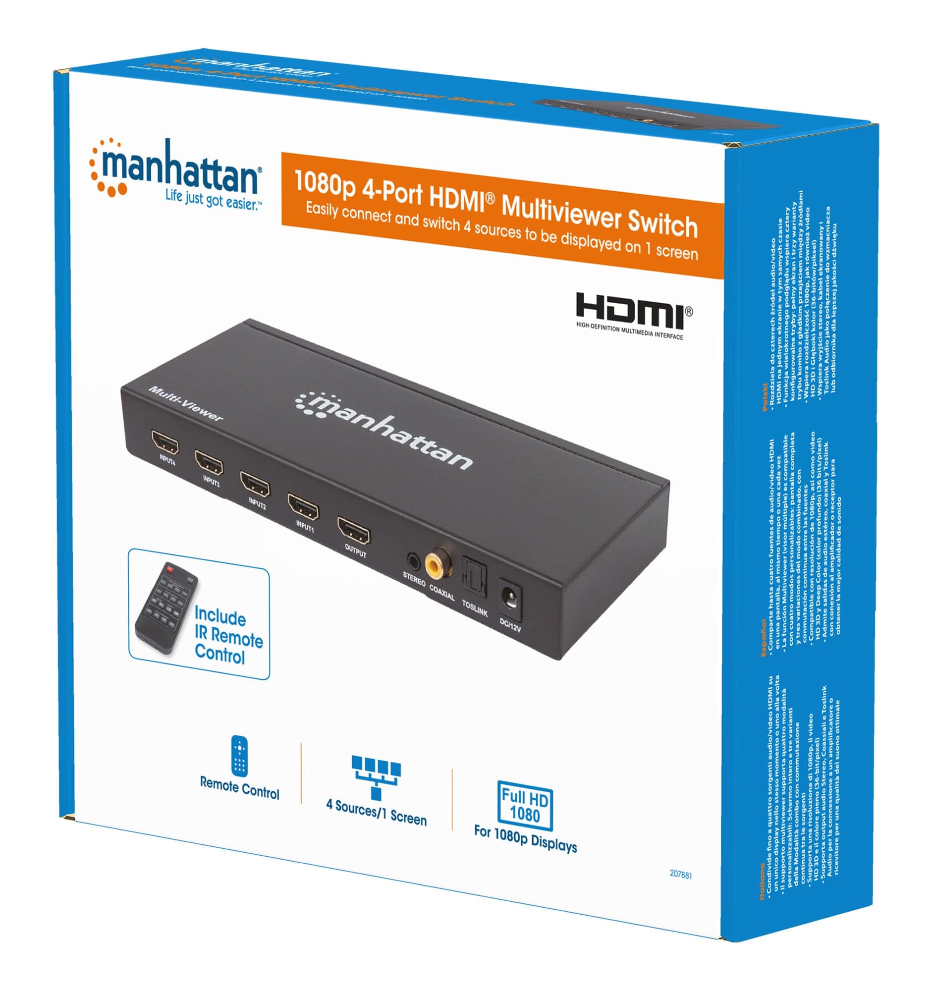 Switch Multiviewer HDMI 4 porte 1080p in Selettori audio-video Scontolo.net - Potenza, commercioVirtuoso.it