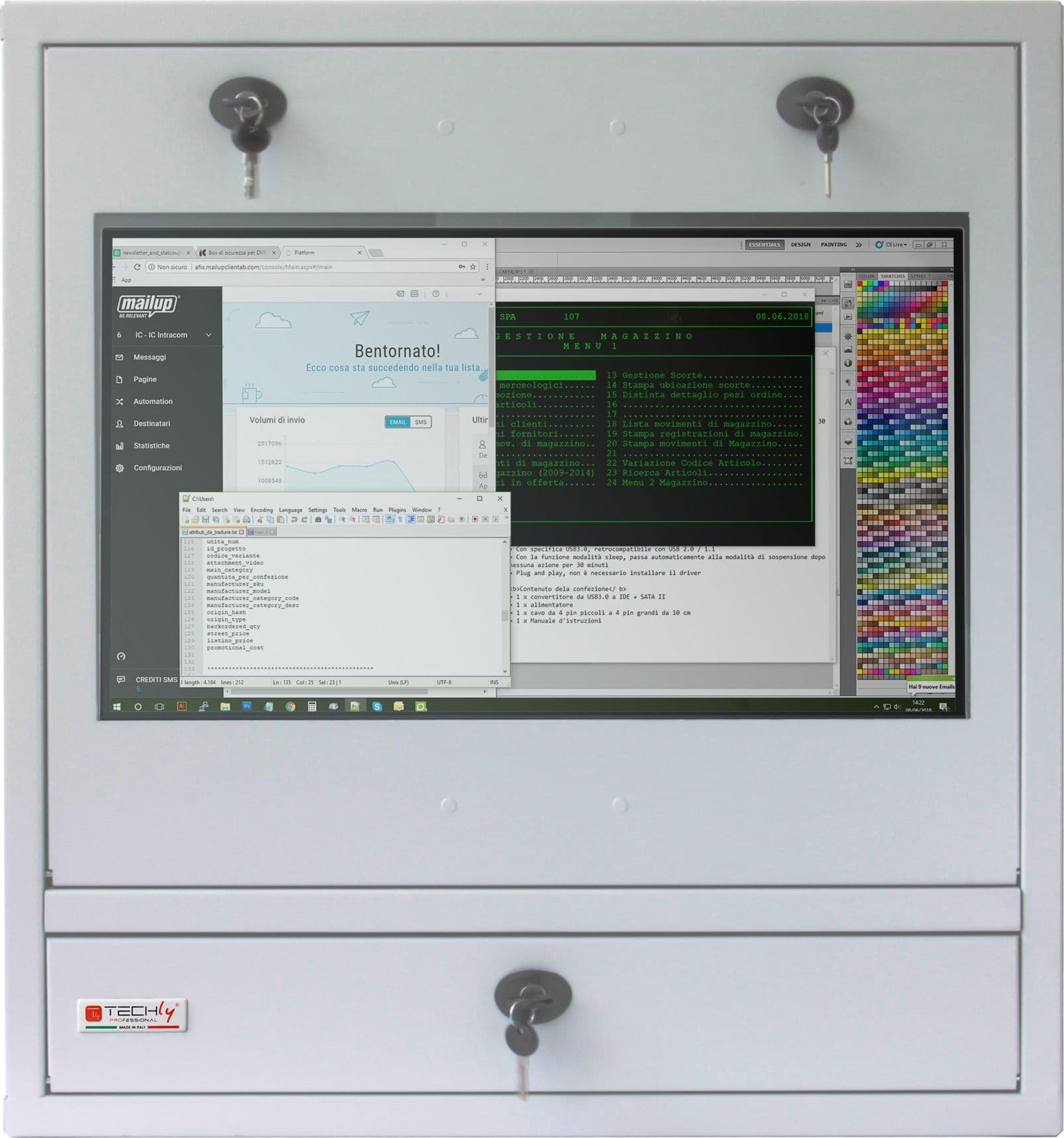 Armadio di sicurezza per PC, monitor LCD e tastiera Grigio in  Scontolo.net - Potenza, commercioVirtuoso.it