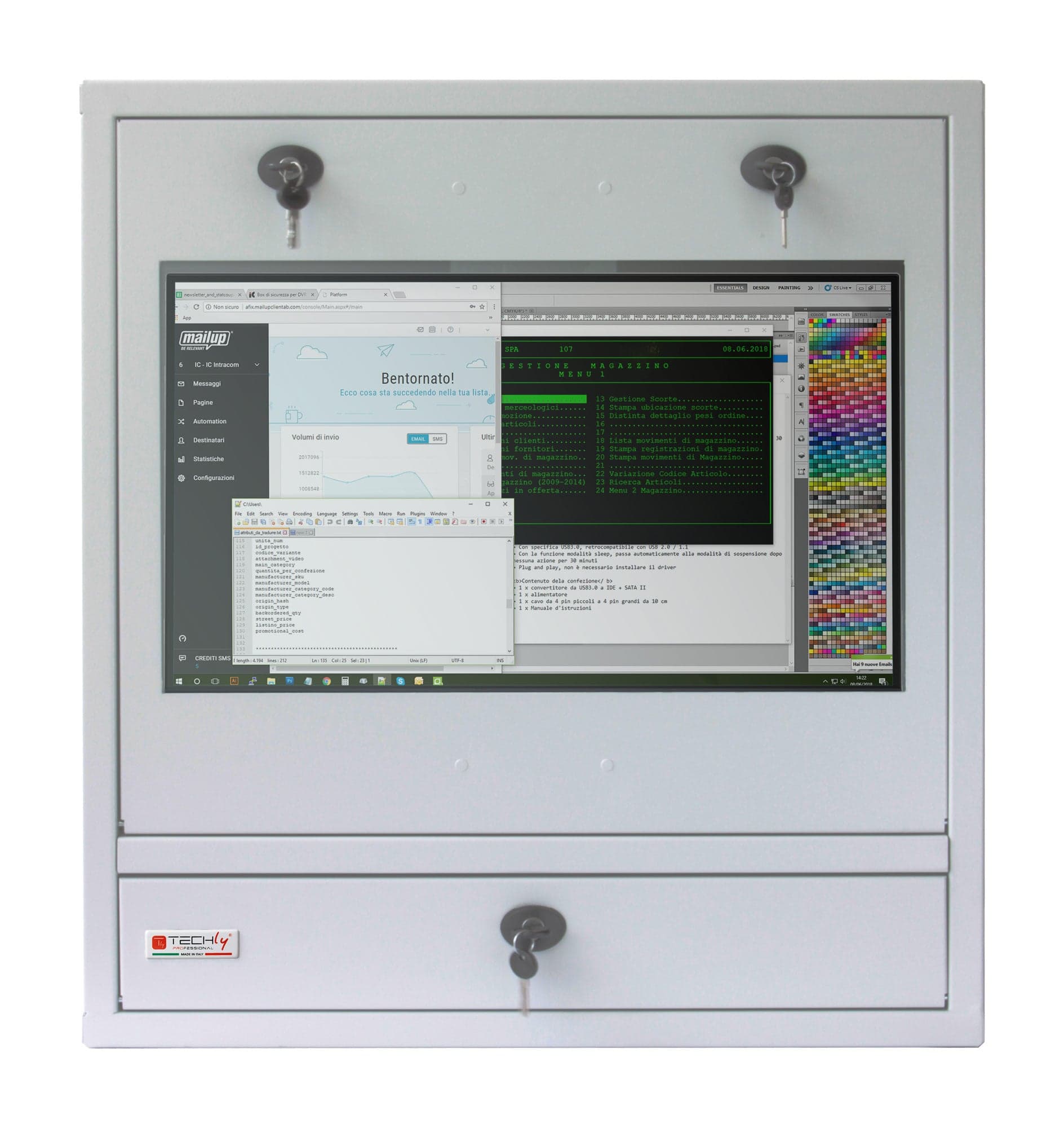 Armadio di sicurezza per PC, monitor LCD e tastiera Grigio in  Scontolo.net - Potenza, commercioVirtuoso.it