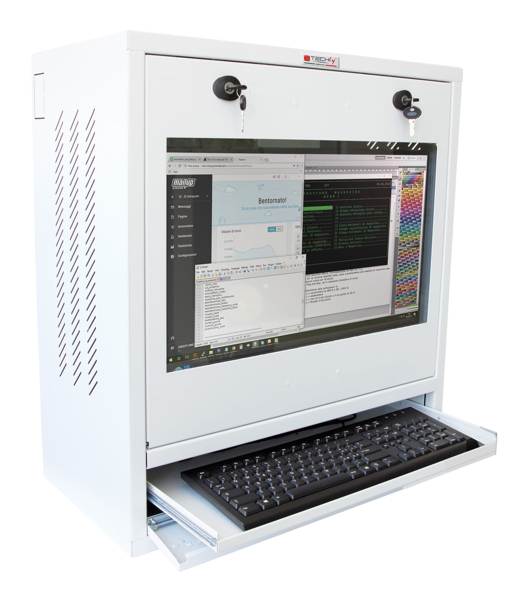 Armadio di sicurezza per PC, monitor LCD e tastiera Bianco in Mobili Scontolo.net - Potenza, commercioVirtuoso.it