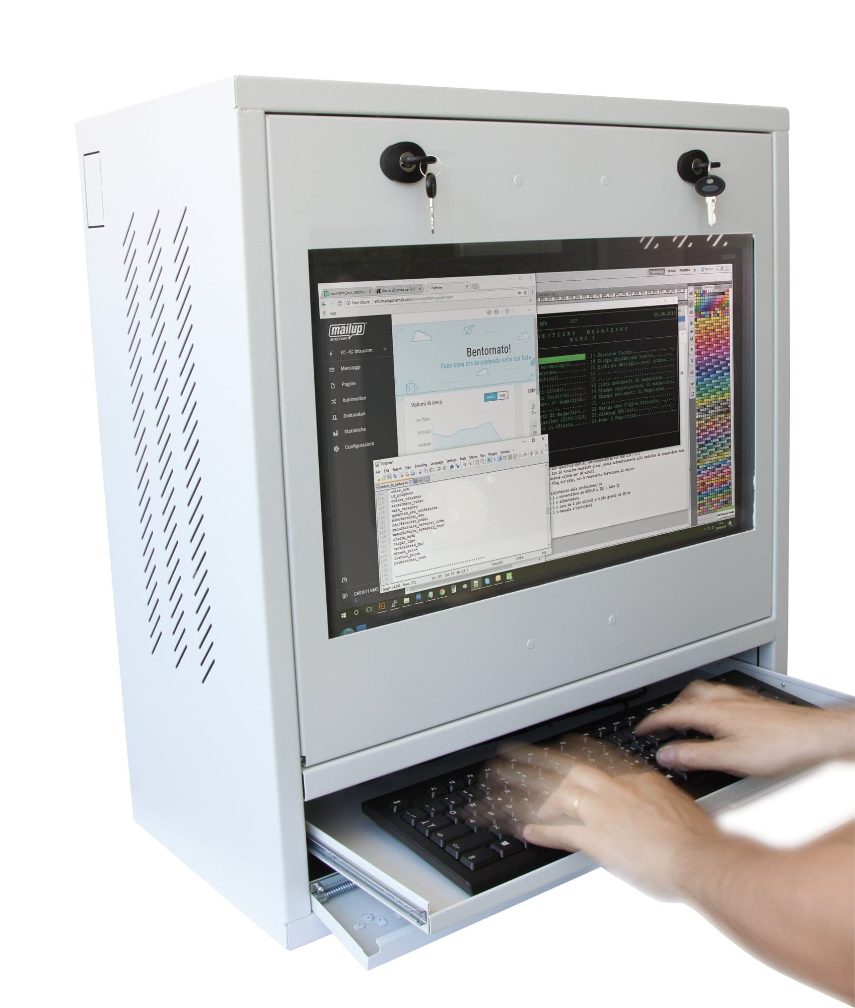 Armadio di sicurezza per PC, monitor LCD e tastiera Bianco in Mobili Scontolo.net - Potenza, commercioVirtuoso.it