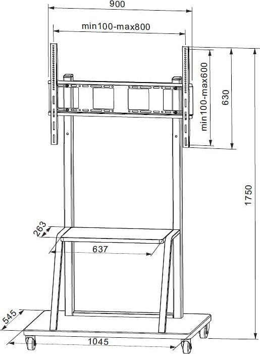 Supporto a Pavimento con Mensola per TV LCD/LED/Plasma 55-100'' in Mobili Scontolo.net - Potenza, commercioVirtuoso.it