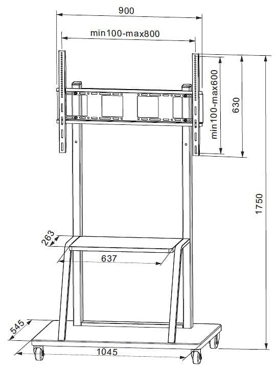 Supporto a Pavimento con Mensola per TV LCD/LED/Plasma 55-100'' in Mobili Scontolo.net - Potenza, commercioVirtuoso.it