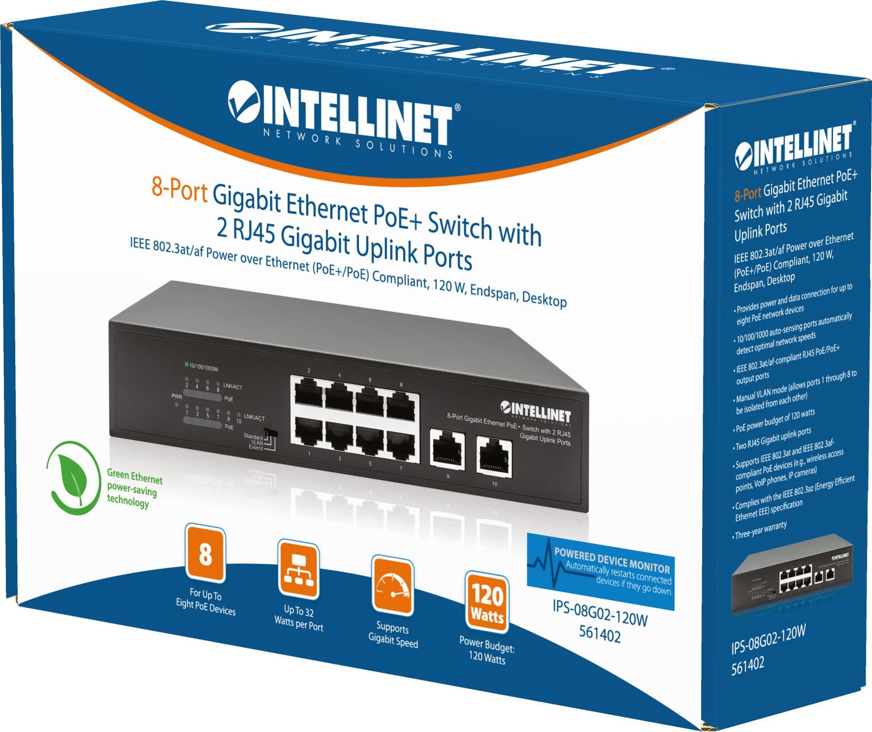 Switch Ethernet Gigabit 8 Porte PoE+ con 2 porte RJ45 Gigabit Uplink in  Scontolo.net - Potenza, commercioVirtuoso.it