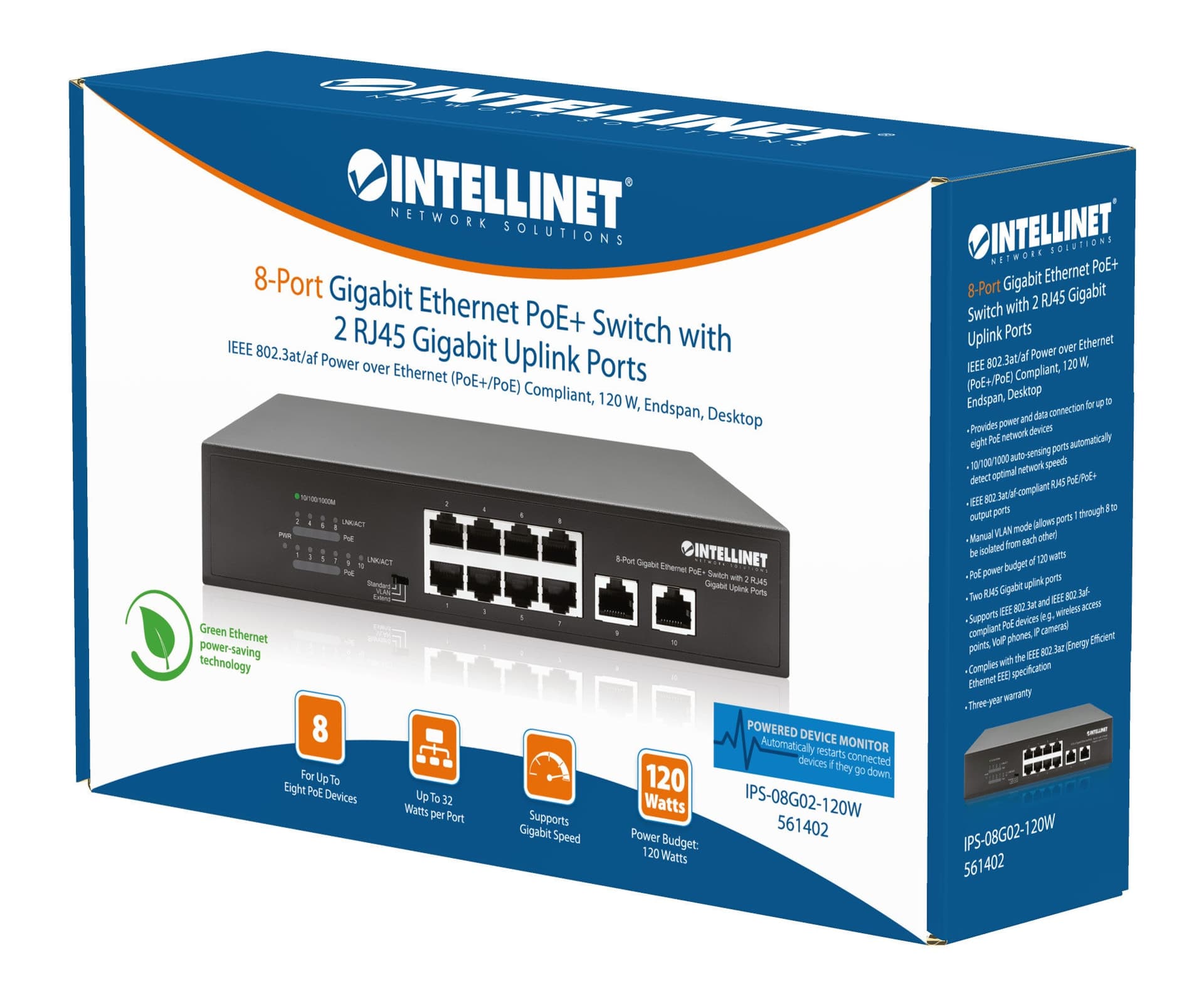 Switch Ethernet Gigabit 8 Porte PoE+ con 2 porte RJ45 Gigabit Uplink in  Scontolo.net - Potenza, commercioVirtuoso.it