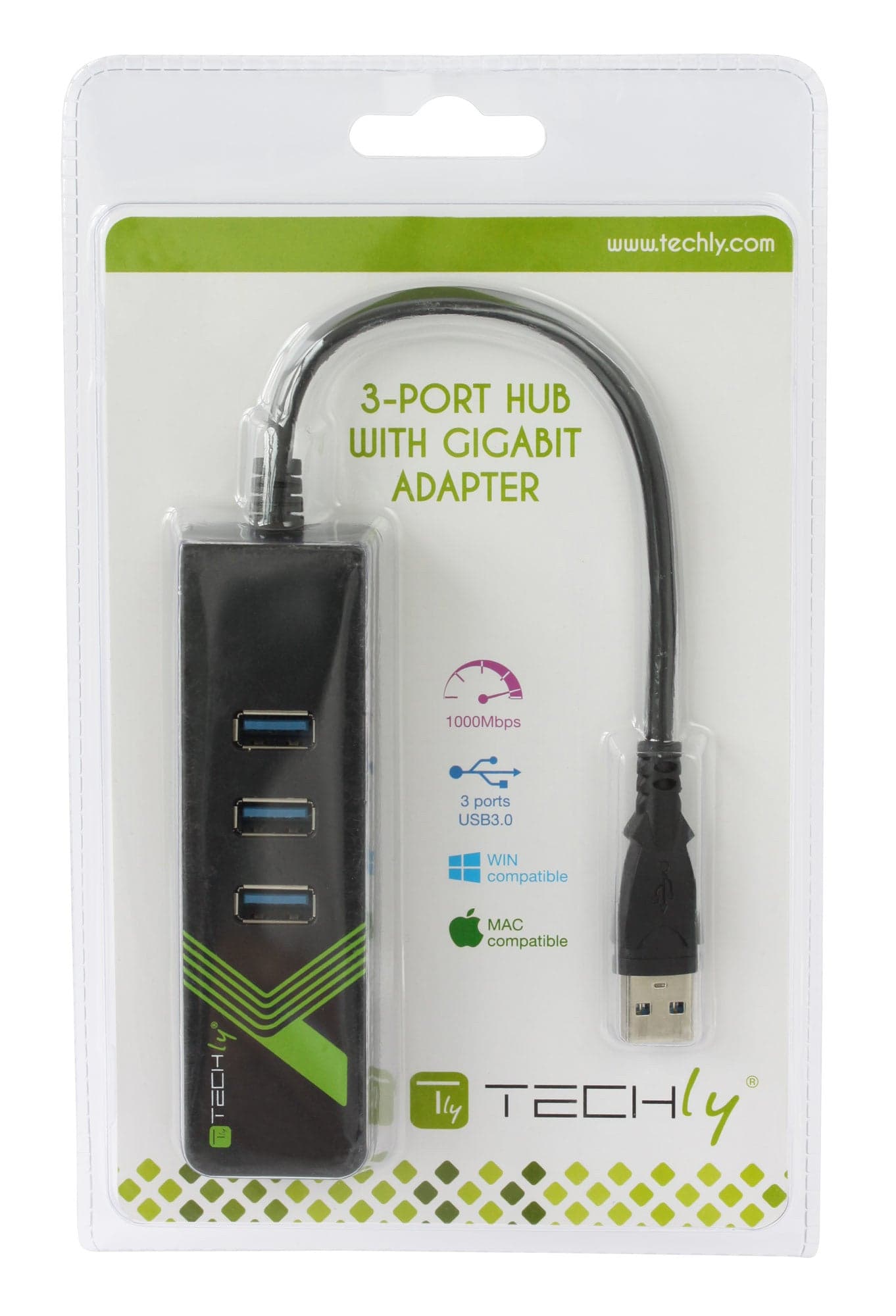 Adattatore Convertitore USB3.0 Ethernet Gigabit con Hub 3 porte in Adattatori USB wireless Scontolo.net - Potenza, commercioVirtuoso.it