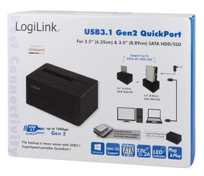 Docking Station USB3.1 Gen2 per HDD/SSD SATA da 2.5''/3.5'' Nero in  Scontolo.net - Potenza, commercioVirtuoso.it