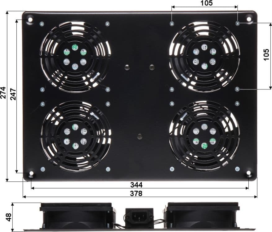 Gruppo di 4 Ventole a Soffitto per Rack 19'' NetRack in Ventilatori da soffitto con lampada Scontolo.net - Potenza, commercioVirtuoso.it