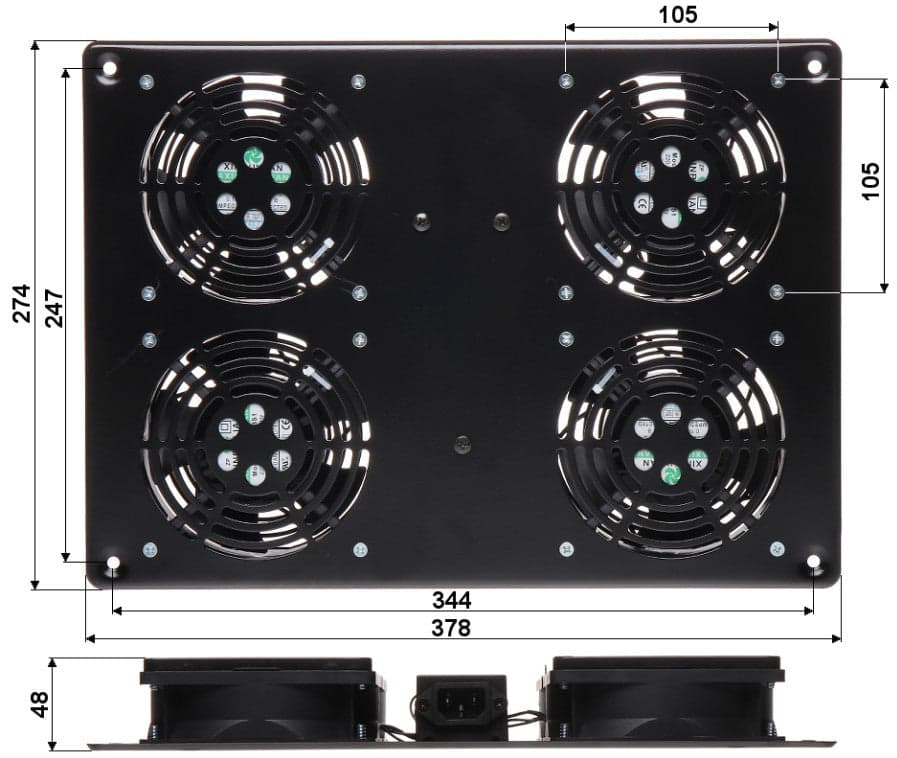 Gruppo di 4 Ventole a Soffitto per Rack 19'' NetRack in Ventilatori da soffitto con lampada Scontolo.net - Potenza, commercioVirtuoso.it
