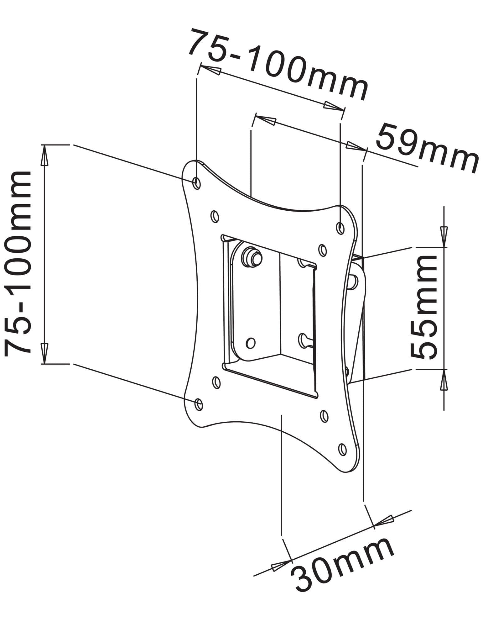 Supporto a Muro Inclinabile per TV 13-30'' nero in Supporti da parete e da soffitto Scontolo.net - Potenza, commercioVirtuoso.it