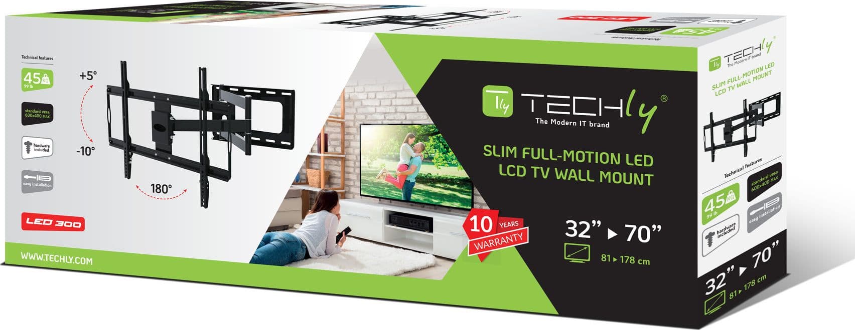 Supporto a Muro Slim per TV LED LCD 32-70'' Nero in Supporti da parete e da soffitto Scontolo.net - Potenza, commercioVirtuoso.it