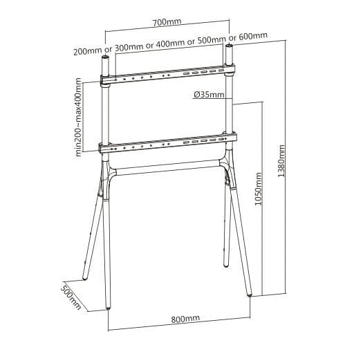 Supporto a Pavimento per TV LCD/LED/Plasma 49-70'' stile cavalletto in Supporti da parete e da soffitto Scontolo.net - Potenza, commercioVirtuoso.it