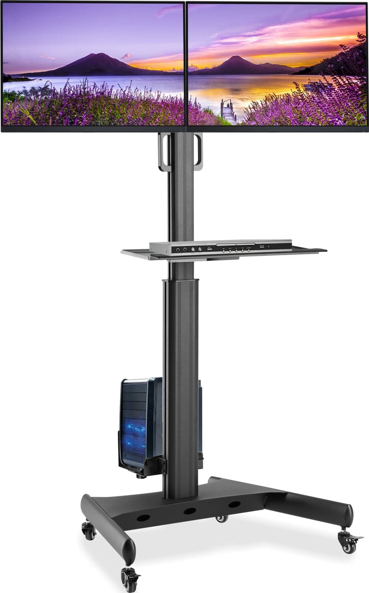 Trolley da Pavimento con Mensola e Porta PC per 2 TV LCD/LED/Plasma 13-32'' in Mobili Scontolo.net - Potenza, commercioVirtuoso.it