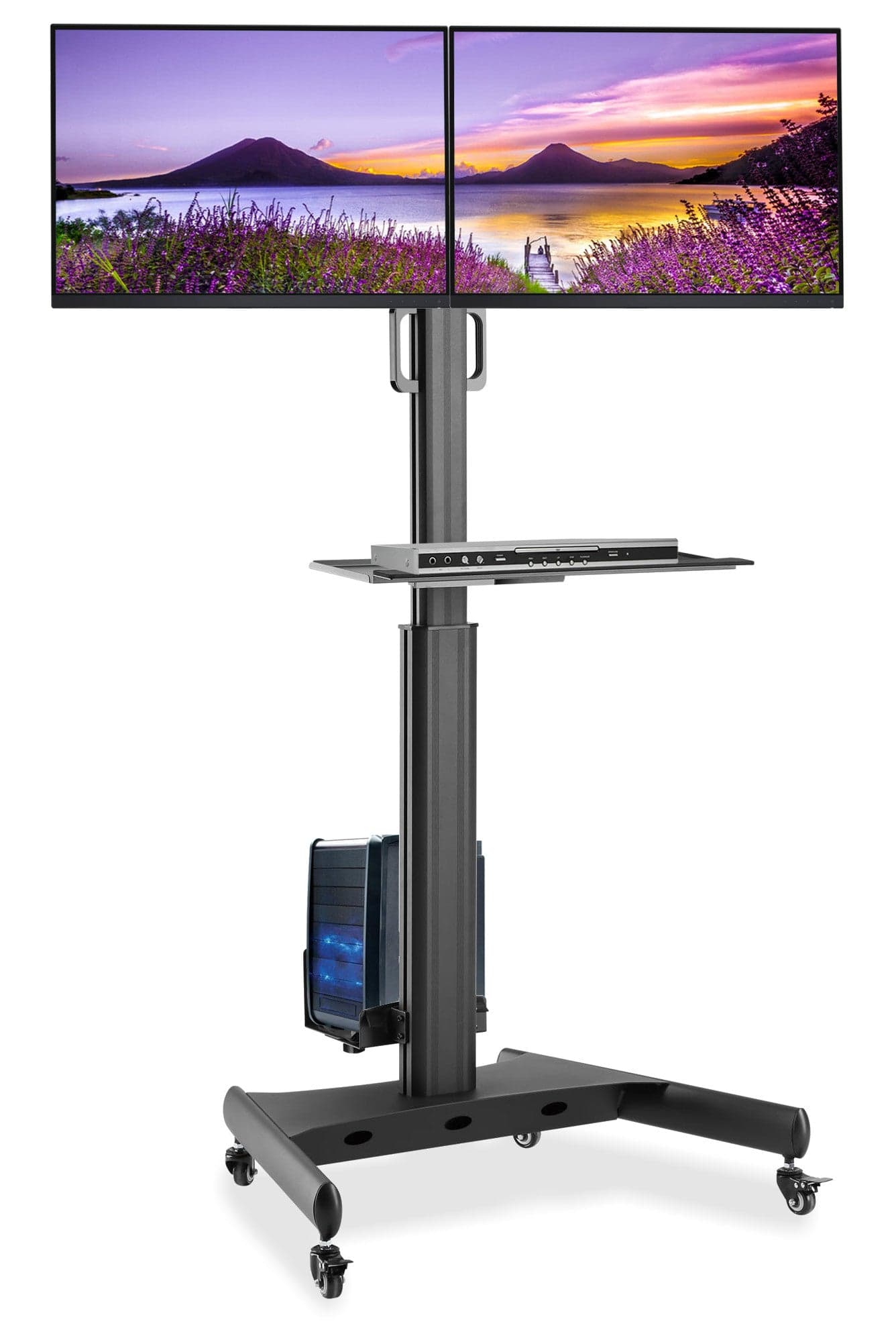 Trolley da Pavimento con Mensola e Porta PC per 2 TV LCD/LED/Plasma 13-32'' in Mobili Scontolo.net - Potenza, commercioVirtuoso.it
