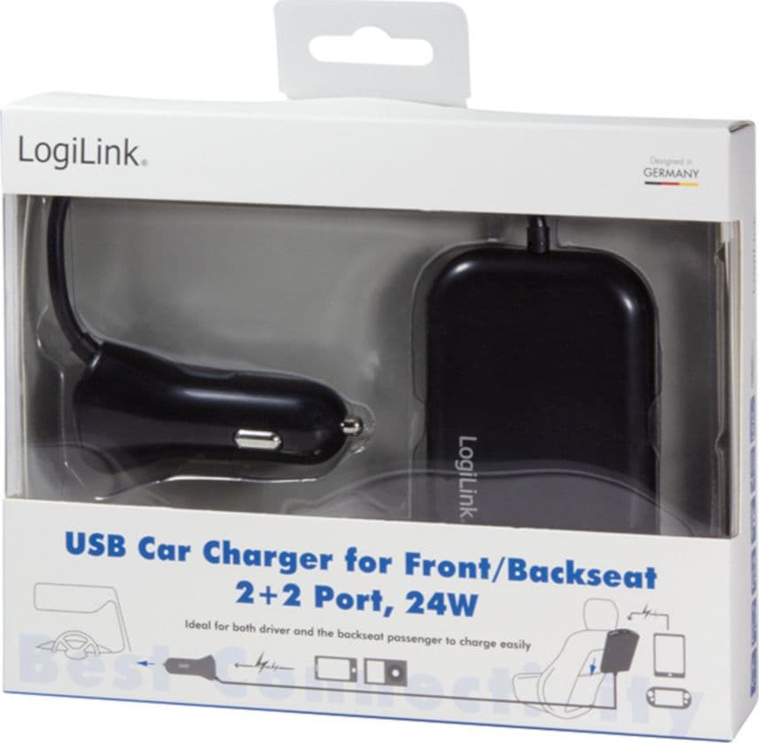 Caricatore da Auto 2 USB + 2 USB per Passeggeri Posteriori 24W in Caricabatterie da auto Scontolo.net - Potenza, commercioVirtuoso.it