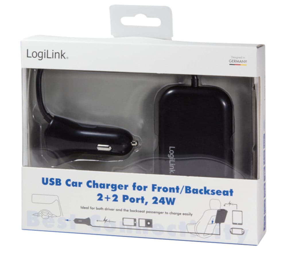 Caricatore da Auto 2 USB + 2 USB per Passeggeri Posteriori 24W in Caricabatterie da auto Scontolo.net - Potenza, commercioVirtuoso.it