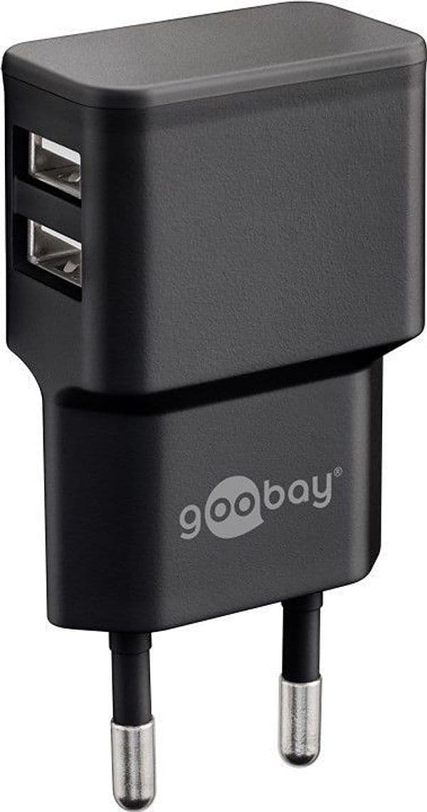 Caricatore da Muro 2 porte USB-A Slim Design 12W Nero in Caricabatterie da muro Scontolo.net - Potenza, commercioVirtuoso.it