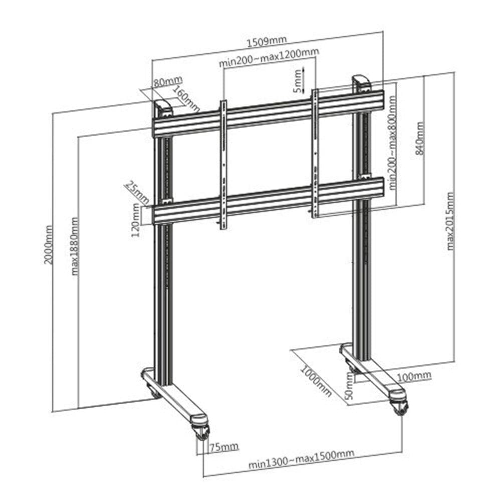 Trolley da Pavimento Mobile per TV LCD/LED/Plasma 70-120'' in Mobili Scontolo.net - Potenza, commercioVirtuoso.it