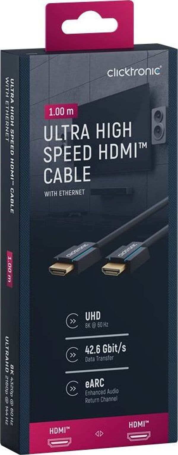 Cavo HDMI Ultra High Speed A/A M/M Alta Qualit&agrave eARC 1m in Cavi HDMI Scontolo.net - Potenza, commercioVirtuoso.it