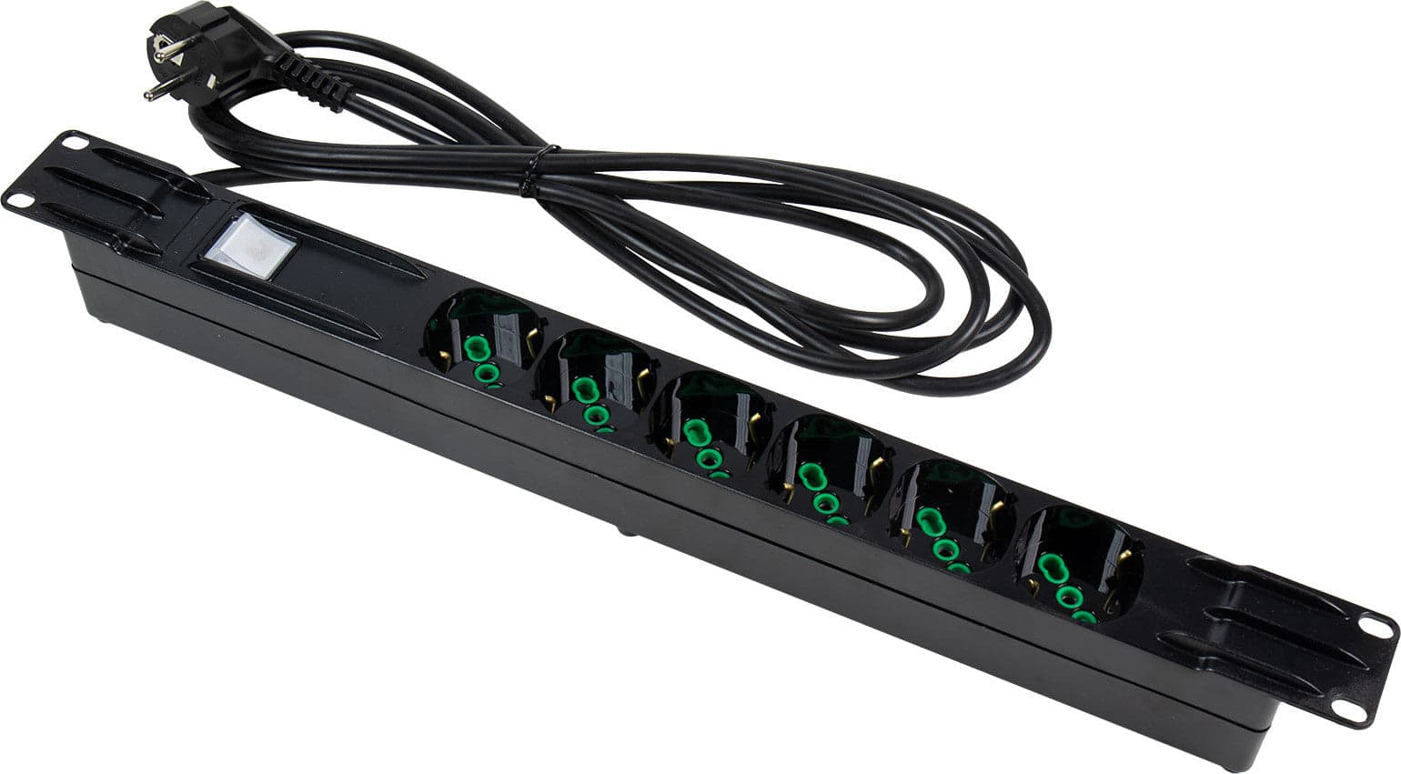 Multipresa 6 Posti da Rack 19'' Cavo 3 metri Spina Schuko Angolata 1U in Multiprese Scontolo.net - Potenza, commercioVirtuoso.it