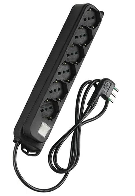 Multipresa 6 Posti Schuko con Interruttore e Cavo 1,5m Nero in Multiprese Scontolo.net - Potenza, commercioVirtuoso.it