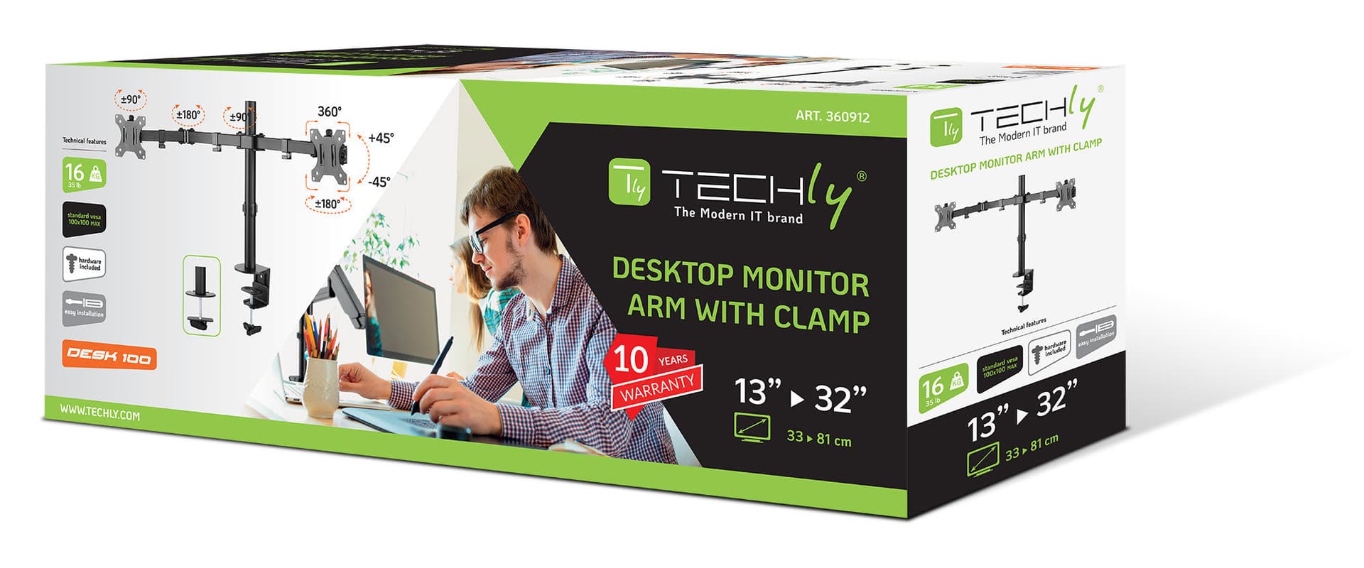 Supporto da Scrivania per 2 Monitor 13-32'' a Morsetto in Supporti Scontolo.net - Potenza, commercioVirtuoso.it
