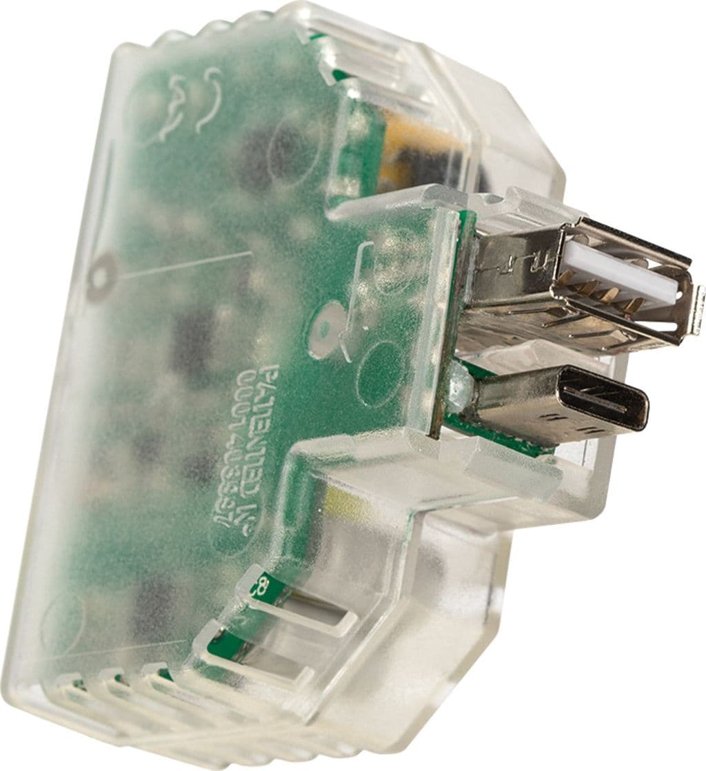 Alimentatore da incasso con attacco keystone 2 USB A e C in Prese a muro Scontolo.net - Potenza, commercioVirtuoso.it