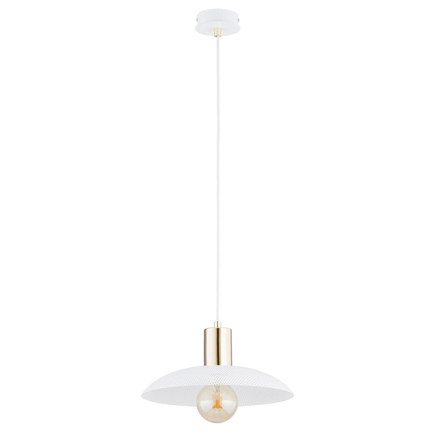 Sospensione Contemporanea Spirit 1 Luce In Acciaio Oro E Bianco in Lampade a sospensione LuceArt - Montecorvino Pugliano, commercioVirtuoso.it