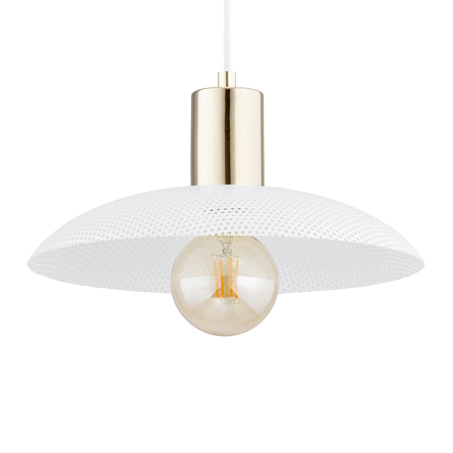 Sospensione Contemporanea Spirit 1 Luce In Acciaio Oro E Bianco in Lampade a sospensione LuceArt - Montecorvino Pugliano, commercioVirtuoso.it