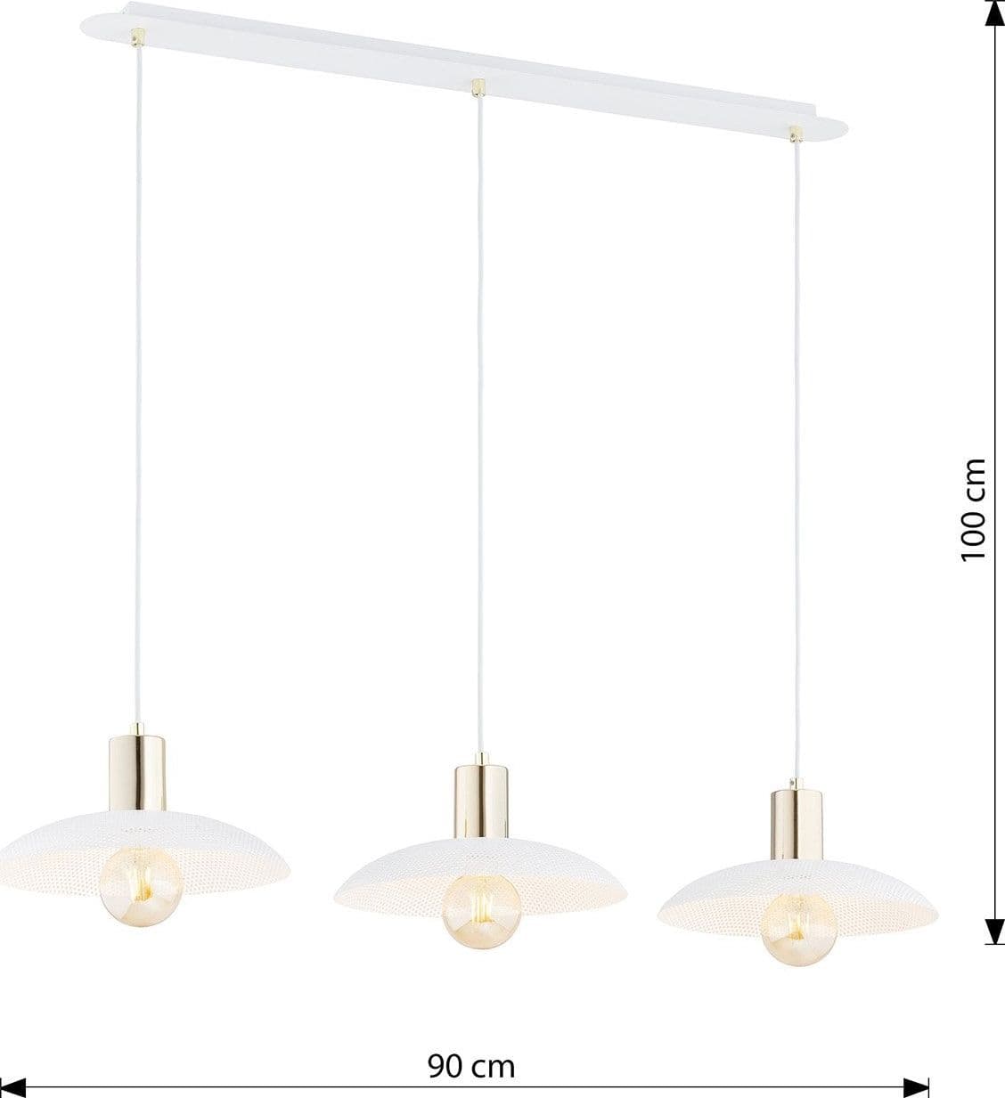 Sospensione Contemporanea Spirit 3 Luci In Acciaio Oro E Bianco in Lampade a sospensione LuceArt - Montecorvino Pugliano, commercioVirtuoso.it