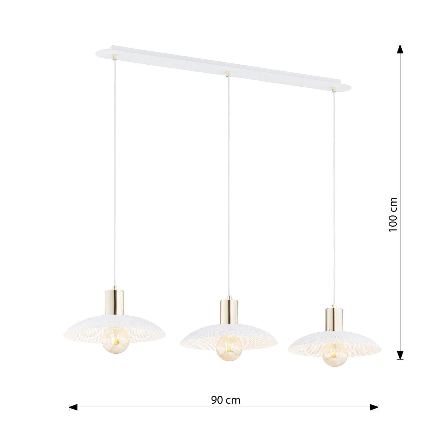 Sospensione Contemporanea Spirit 3 Luci In Acciaio Oro E Bianco in Lampade a sospensione LuceArt - Montecorvino Pugliano, commercioVirtuoso.it